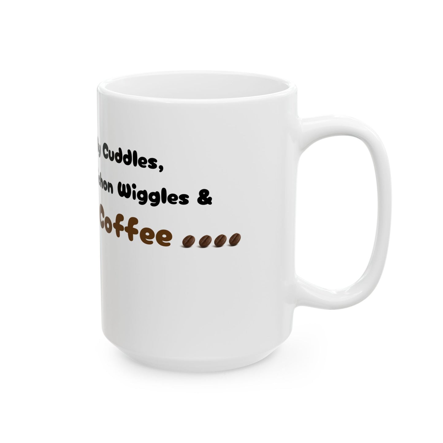 Bichon Wiggly Cuddle Mug - Powered by Cuddles, Pet Lovers Gift, Cute Coffee Cup, Dog Themed Mug, Fun Sips for Animal Fans