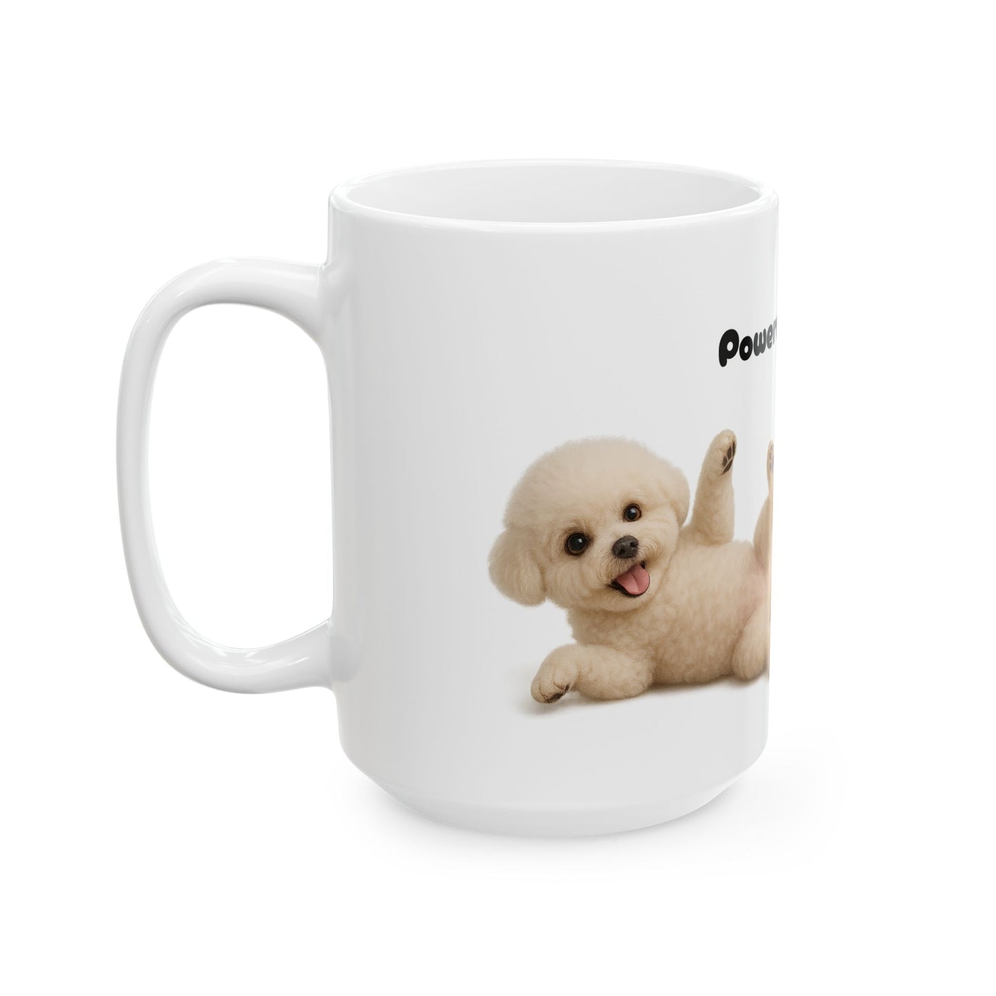 Bichon Wiggly Cuddle Mug - Powered by Cuddles, Pet Lovers Gift, Cute Coffee Cup, Dog Themed Mug, Fun Sips for Animal Fans