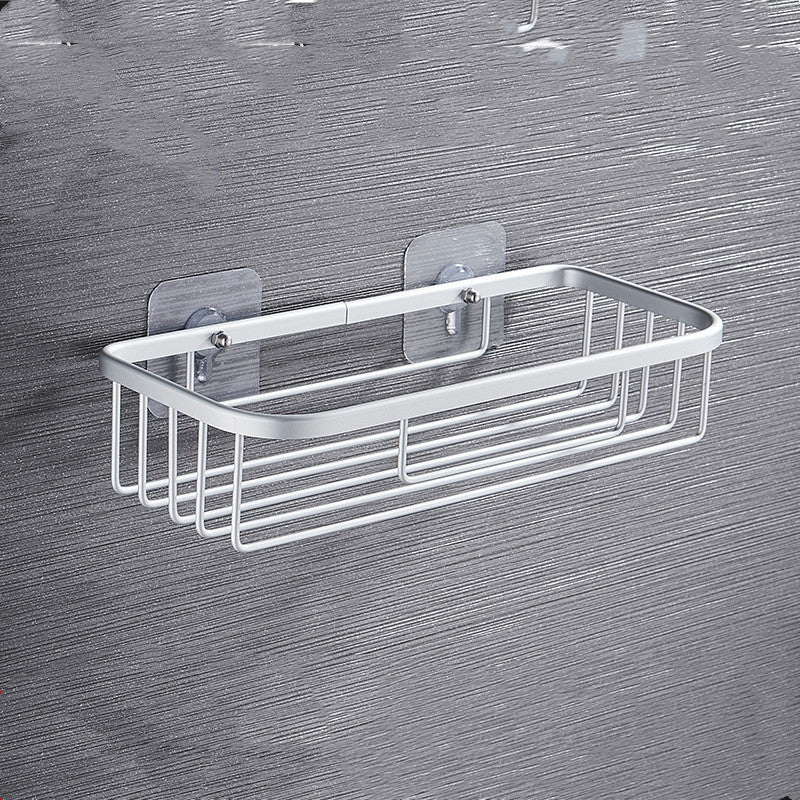 Size: Frosted rectangle - Shelf-Holder Storage-Rack Soap Shampoo Kitchen-Organizer Cosmetic Wall-Mounted Corner