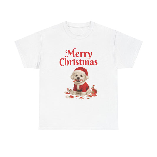Merry Christmas Dog Unisex Tee, Holiday Gift, Christmas Apparel, Cute Pet Lover Shirt, Festive T-Shirt, Seasonal Wear