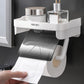Wall Mount Toilet Paper Holder Top Sundries Storage Plastic Waterproof Roll Paper Storage Rack Bathroom Tissue Organizer Shelves
