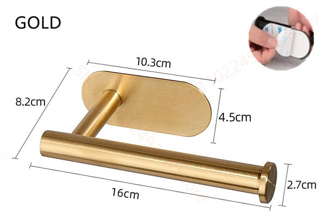 Self Adhesive toilet paper roll holder stand Wall Mount  stainless steel Tissue Towel Roll Dispenser Bath Kitchen Accessories WC