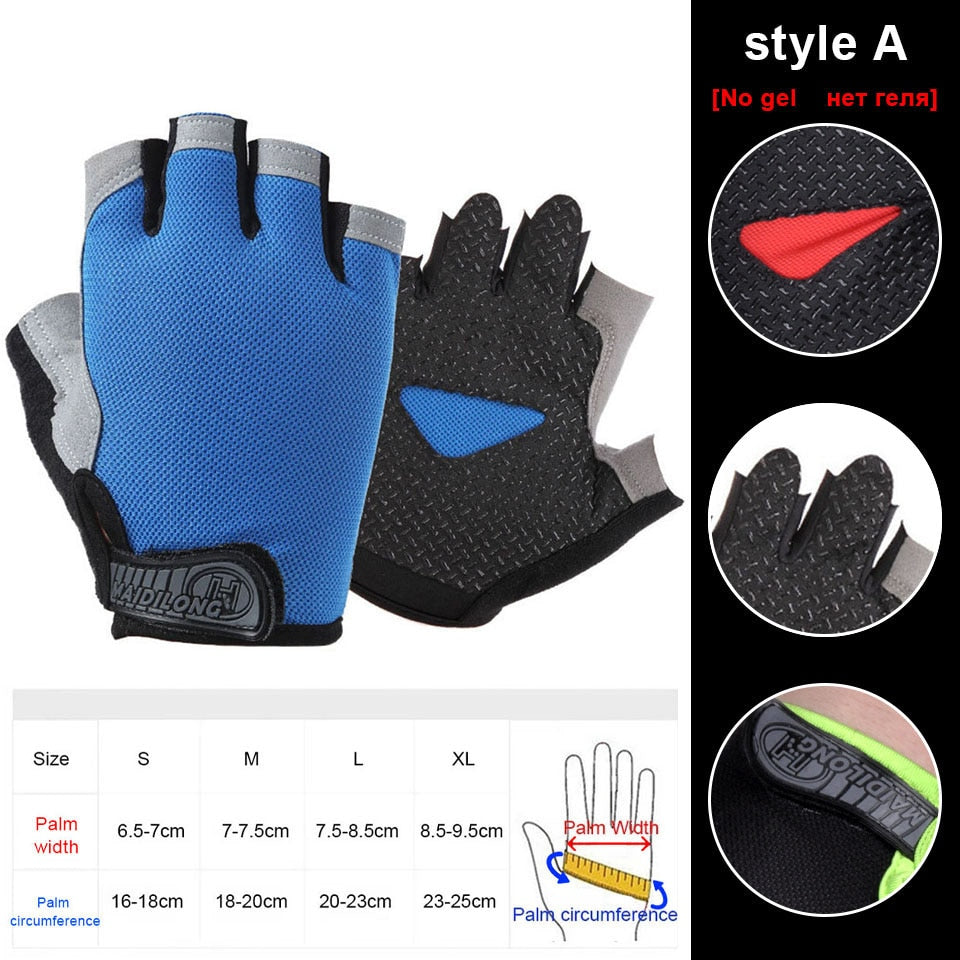 Silicone Anti-slip Anti-sweat Cycling Gloves Men Women Half Finger Gloves Breathable Anti-shock Sports Bike Bicycle Glove D40