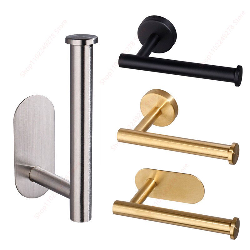 Self Adhesive toilet paper roll holder stand Wall Mount  stainless steel Tissue Towel Roll Dispenser Bath Kitchen Accessories WC