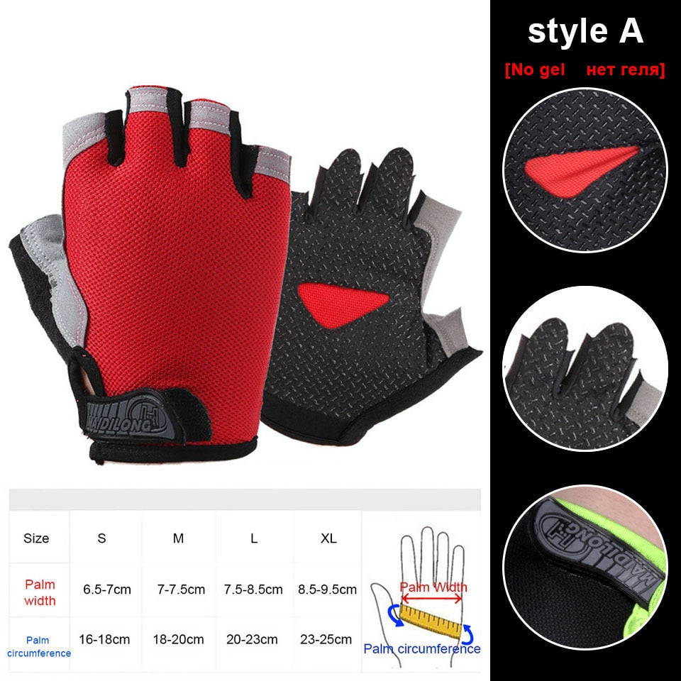 Silicone Anti-slip Anti-sweat Cycling Gloves Men Women Half Finger Gloves Breathable Anti-shock Sports Bike Bicycle Glove D40