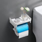 Wall Mount Toilet Paper Holder Top Sundries Storage Plastic Waterproof Roll Paper Storage Rack Bathroom Tissue Organizer Shelves