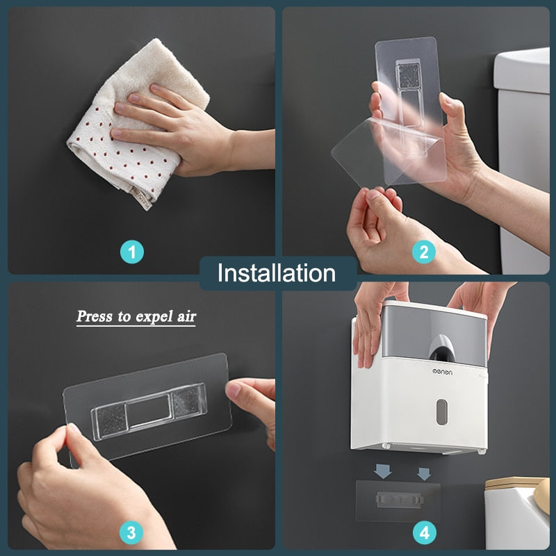 MENGNI-High Quality Toilet Paper Holder Waterproof Tissue Storage Box Wall Mount Toilet Roll Organizer Bathroom Accessories Sets
