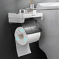 Wall Mount Toilet Paper Holder Top Sundries Storage Plastic Waterproof Roll Paper Storage Rack Bathroom Tissue Organizer Shelves