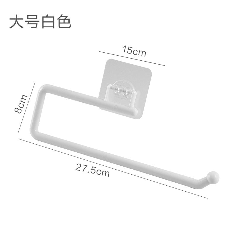 Kitchen Tissue Holder Hanging Toilet Roll Paper Holder Towel Rack Kitchen Bathroom Cabinet Door Hook Holder Organizer