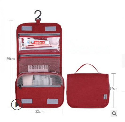 Color: D15 jiuhong - Cosmetic Bag Organizer Case Necessaries Make Up Toiletry Bag