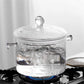 Transparent Double Ear Glass Pot For Cooking With Fire