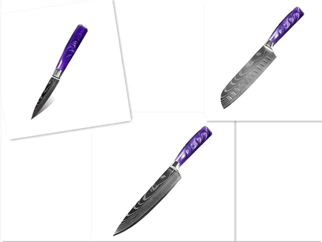 Creative Home Kitchen Knife Set - Purple