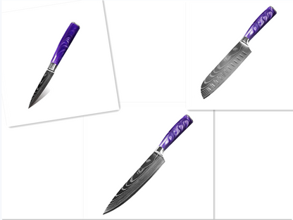 Creative Home Kitchen Knife Set - Purple