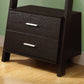 69" Cappuccino Particle Board Ladder Bookcase With Two Storage Drawers