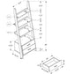 69" Cappuccino Particle Board Ladder Bookcase With Two Storage Drawers