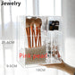 Color: Jewelry Pink - Clear Plastic Makeup Brush Storage Box with Cover Jewelry Earring Organizer Acrylic Makeup Organizer
