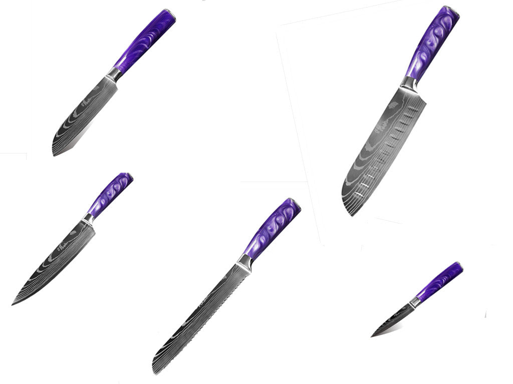 Creative Home Kitchen Knife Set - Purple