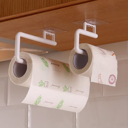 Kitchen Tissue Holder Hanging Toilet Roll Paper Holder Towel Rack Kitchen Bathroom Cabinet Door Hook Holder Organizer