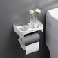 Wall Mount Toilet Paper Holder Top Sundries Storage Plastic Waterproof Roll Paper Storage Rack Bathroom Tissue Organizer Shelves