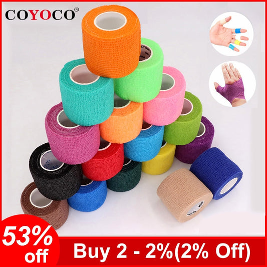 COYOCO Colorful Sport Self Adhesive Elastic Bandage Wrap Tape 4.8m Elastoplast For Knee Support Pads Finger Ankle Palm Shoulder