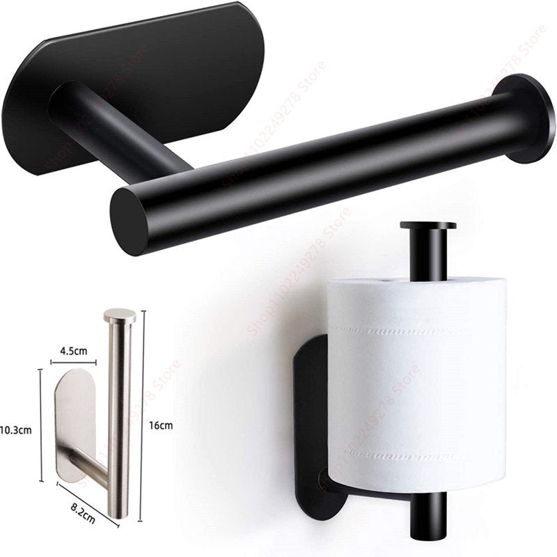 Self Adhesive toilet paper roll holder stand Wall Mount  stainless steel Tissue Towel Roll Dispenser Bath Kitchen Accessories WC